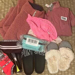 Victoria's Secret PINK Apparel Clothing Accessories Slides M/L Lot 10 Set